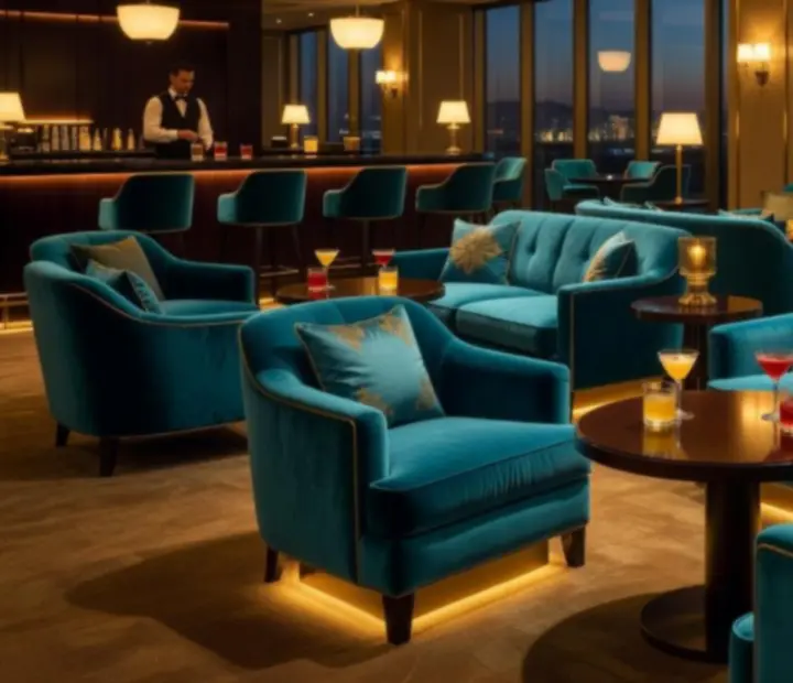 Lounge zona casino restorana s udobnim sjedećim garniturama