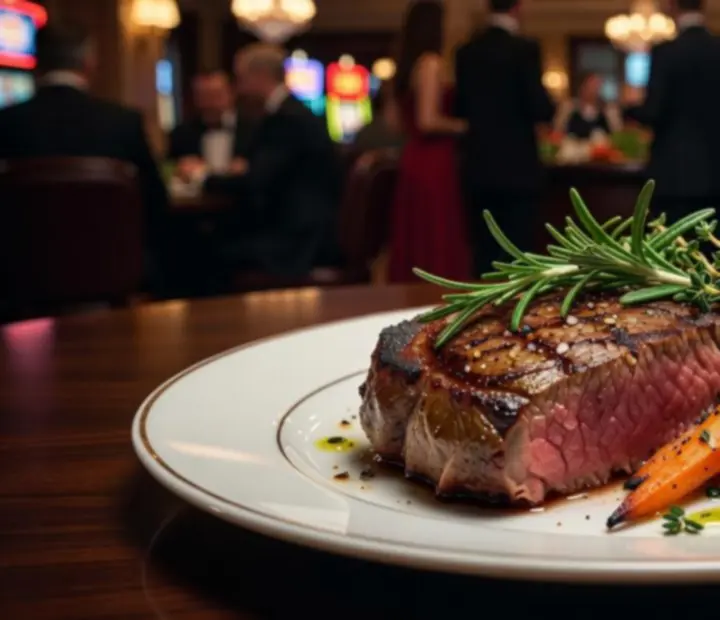Sočan steak poslužen u casino restoranu