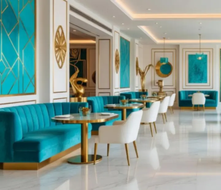 Svijetli interijer Adrian Casino restorana s modernim namještajem